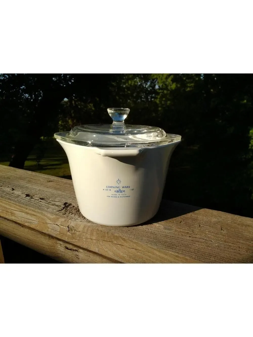Blue Cornflower P-55-B 4 Cup Sauce Maker with lid Lightly used CORNING WARE htf